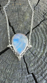 Load and play video in Gallery viewer, Rainbow Moonstone Guardian Angel Talisman (Yellowjackets Jewelry) 674
