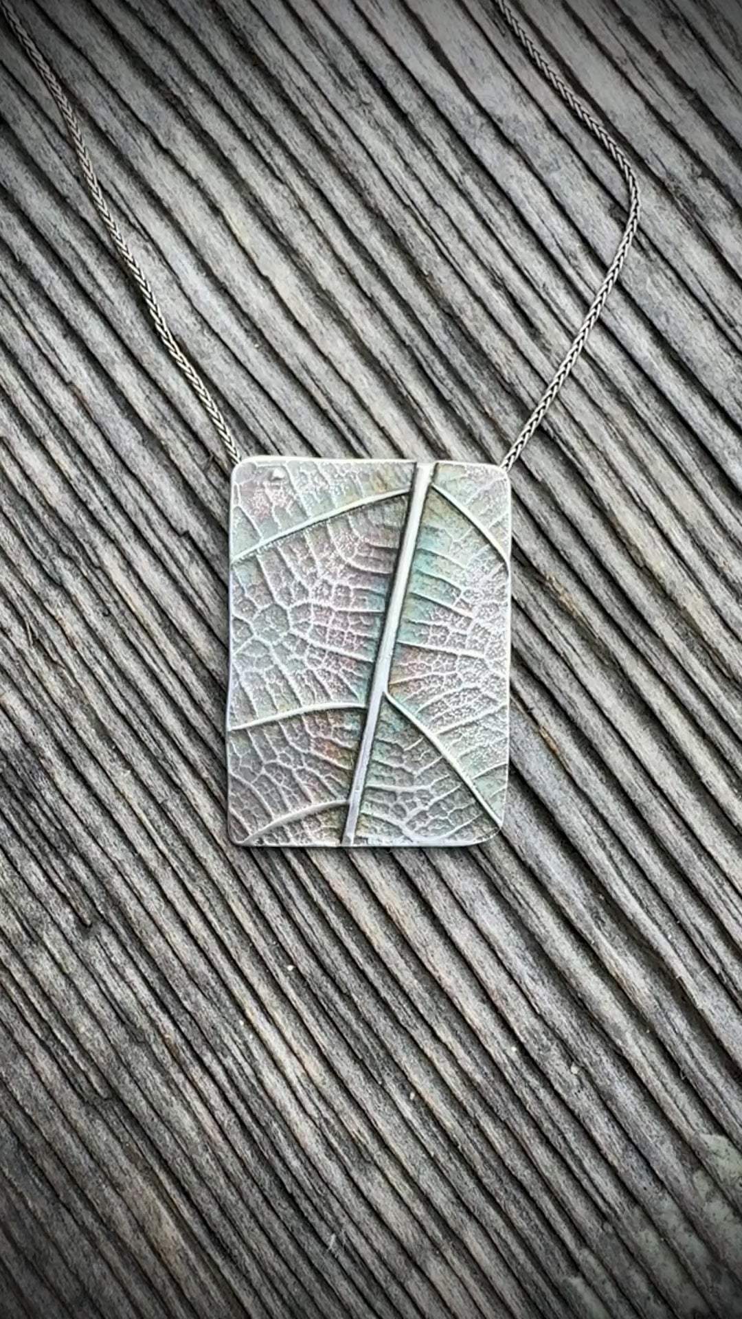 Fig Leaf Shield Pendant Sterling Silver #S750