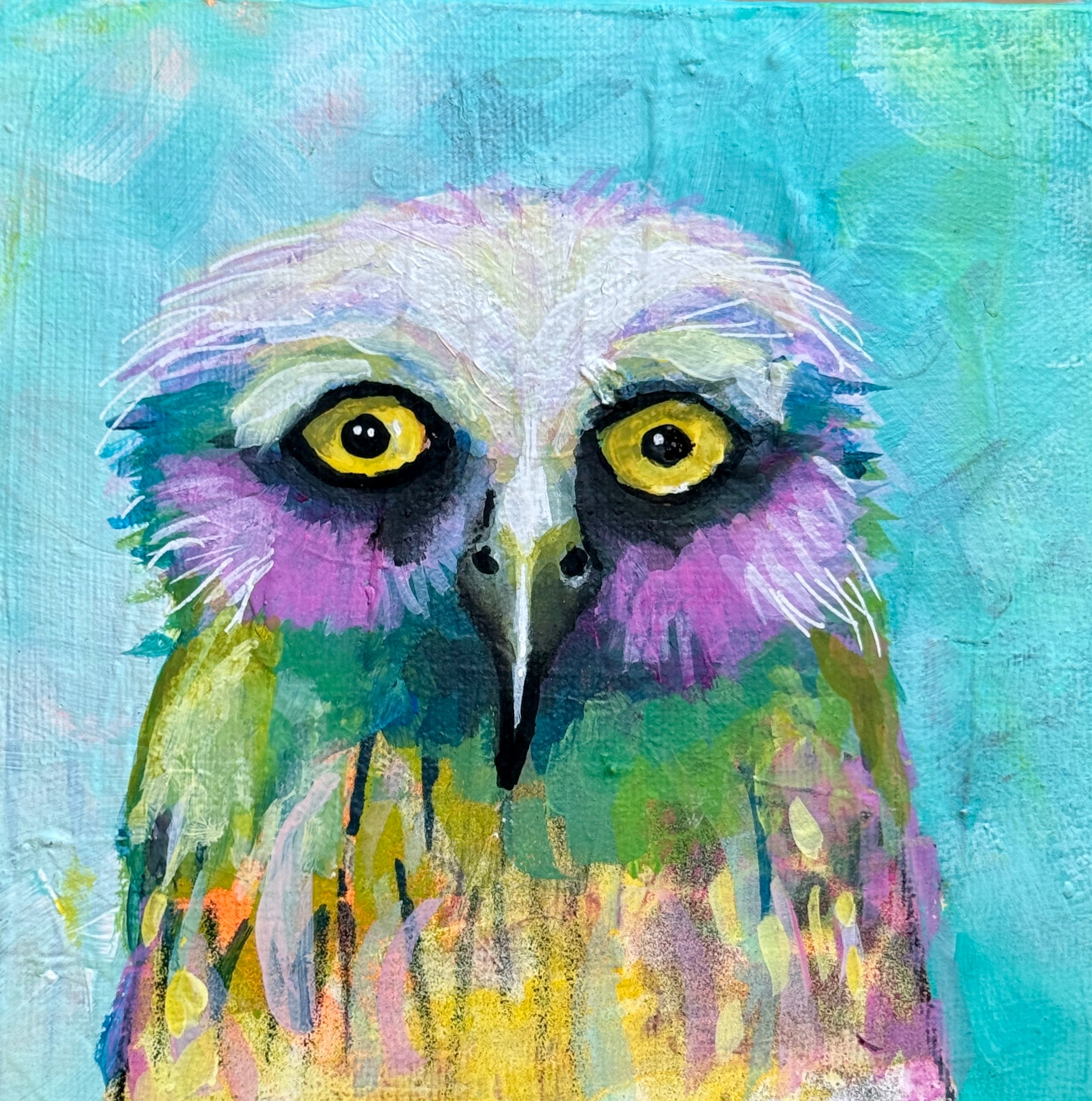Grumpy Wet Owls: Trevor (Original Painting)