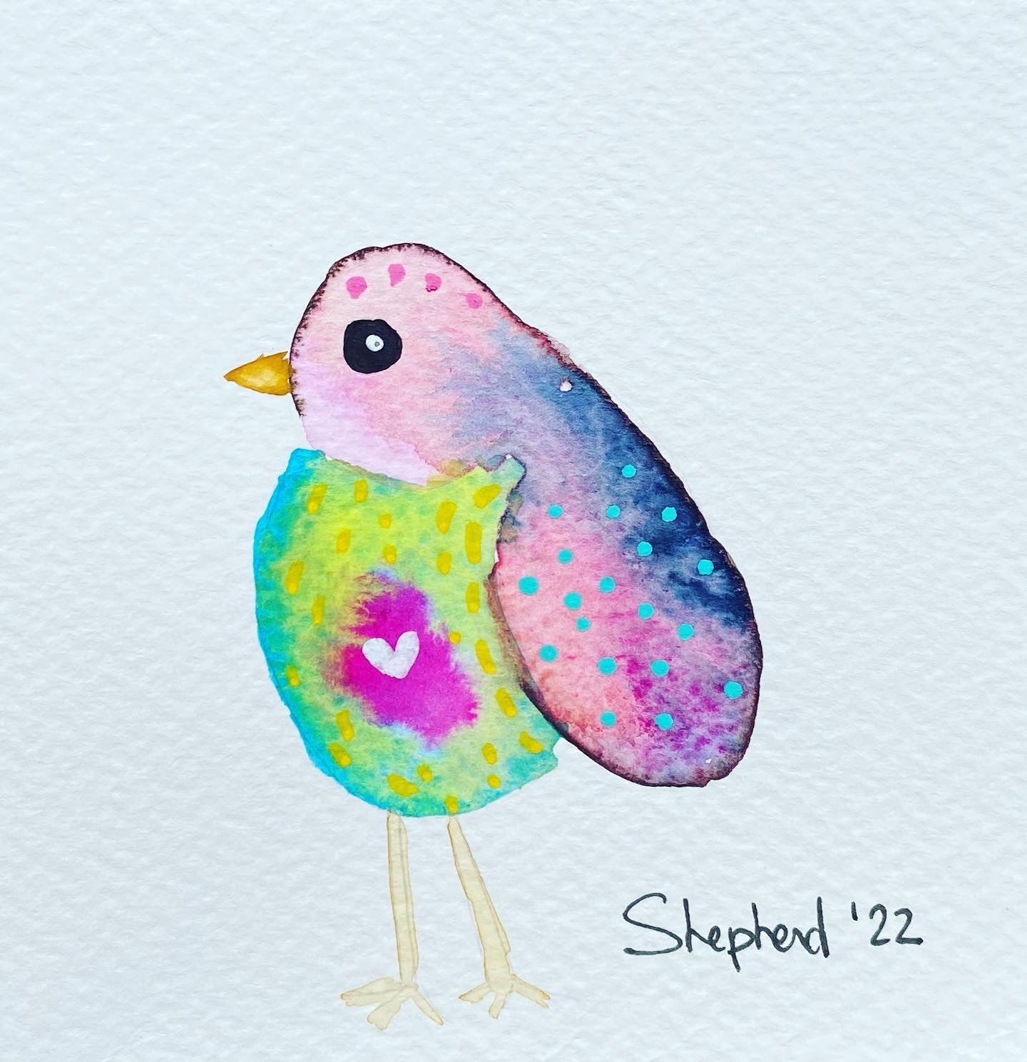 "Angel" Gratitude Bird - Original Watercolour Painting for yourself or send to a loved one