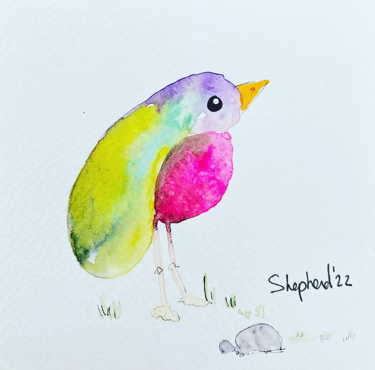 "Shauna" Gratitude Bird - Original Watercolour Painting