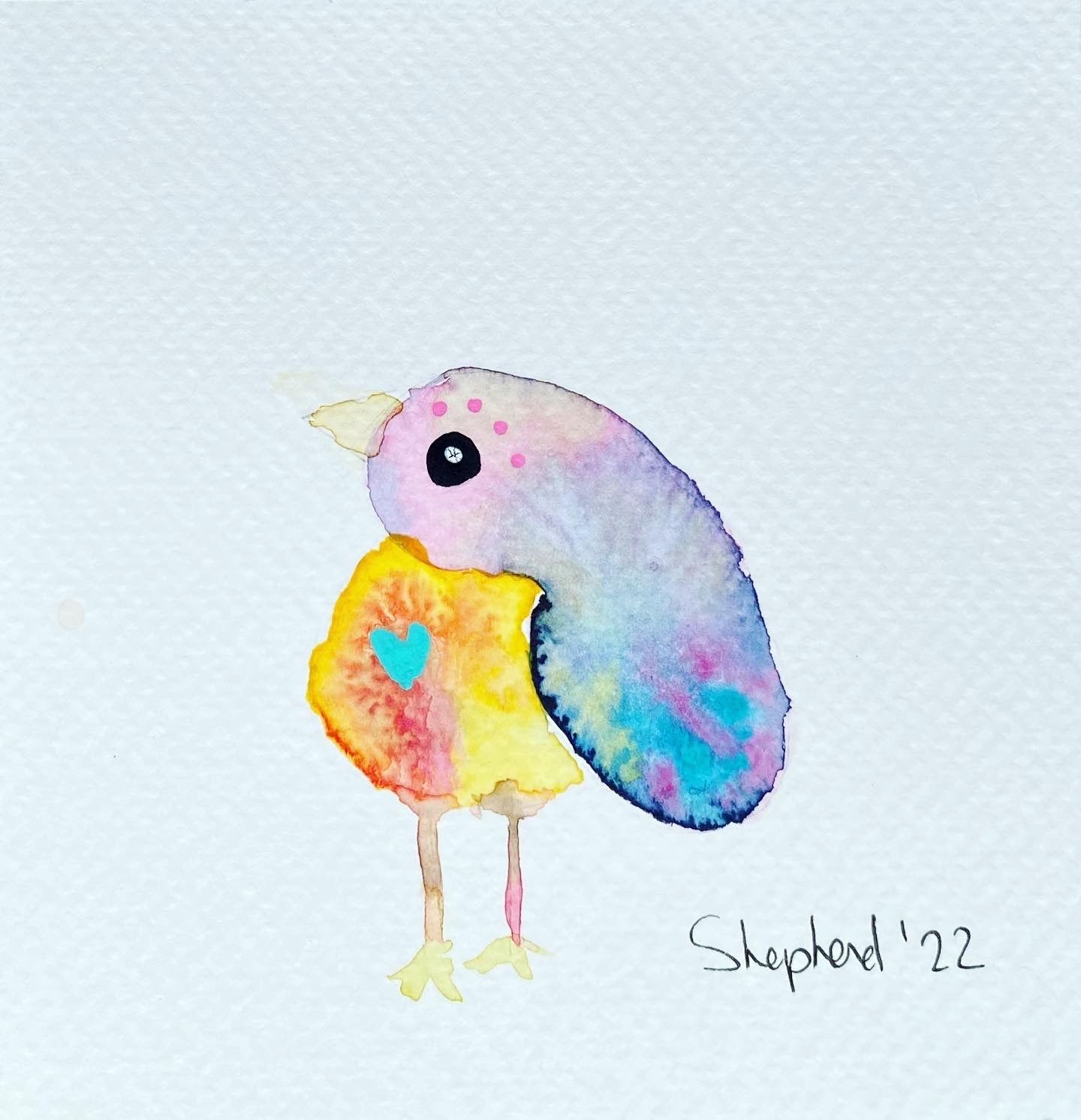 "Jennifer" Gratitude Bird - Original Watercolour Painting for yourself or send to a loved one