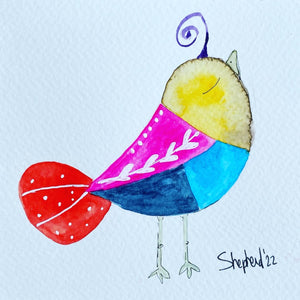 watercolour painting of a Ukrainian Bird 