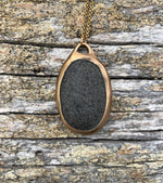 Load image into Gallery viewer, Pebblebelly Pendant - Golden Bronze Beach Pebble Necklace  #P751
