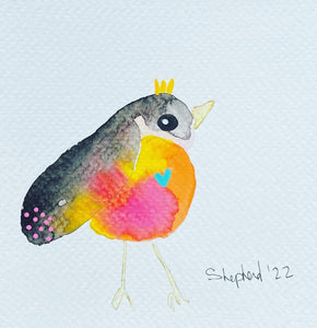 "Sheila" Gratitude Bird - Original Watercolour Painting for yourself or send to a loved one