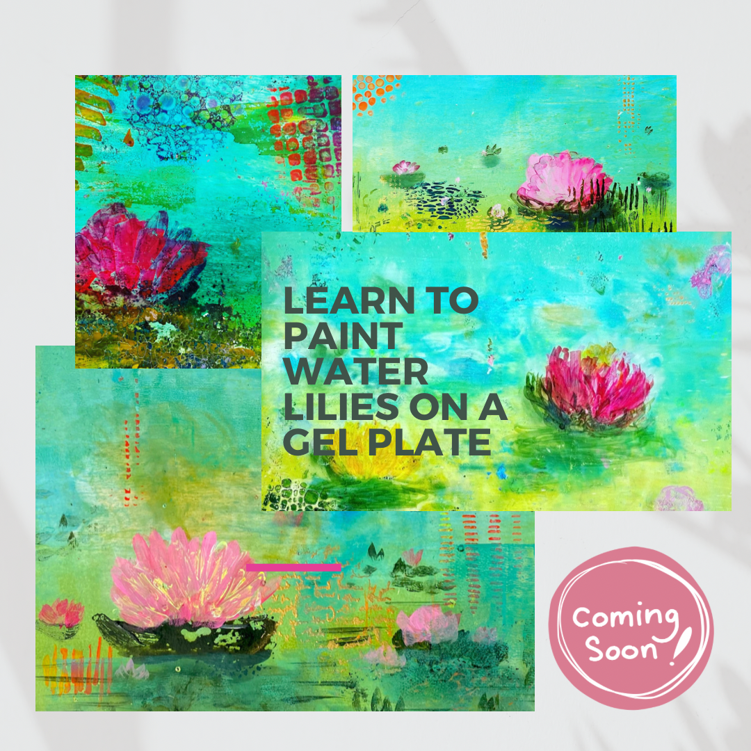 Learn to Paint Water Lilies on a Gelli Plate (ONLINE CLASS)
