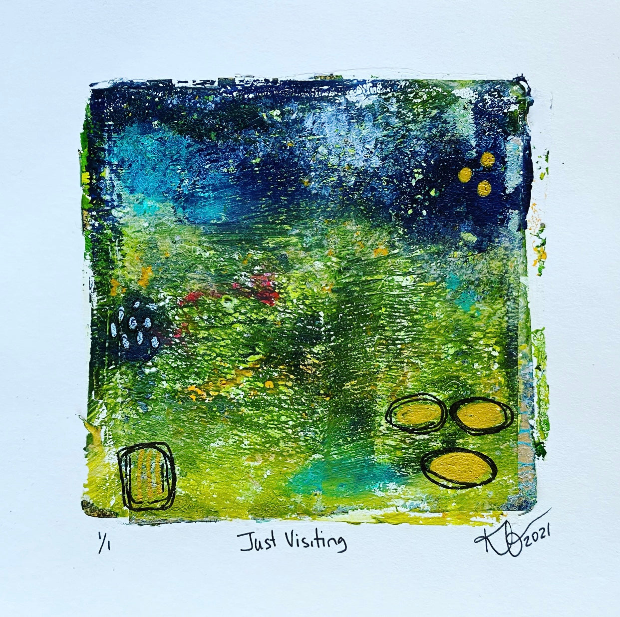 These $45 original piece - part of #everyonedeservesart is an amazing one!  Greens and goals blues blues this reminds me of stumbling upon golden coins by a beautiful secret pond in the middle of a lush, enchanted forest.