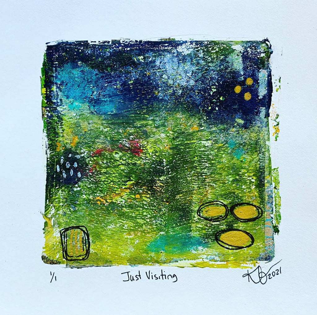 These $45 original piece - part of #everyonedeservesart is an amazing one!  Greens and goals blues blues this reminds me of stumbling upon golden coins by a beautiful secret pond in the middle of a lush, enchanted forest.