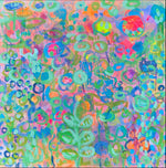 Load image into Gallery viewer, bright vibrant happy abstract floral painting by artist kate shepherd host of the creative genius podcast
