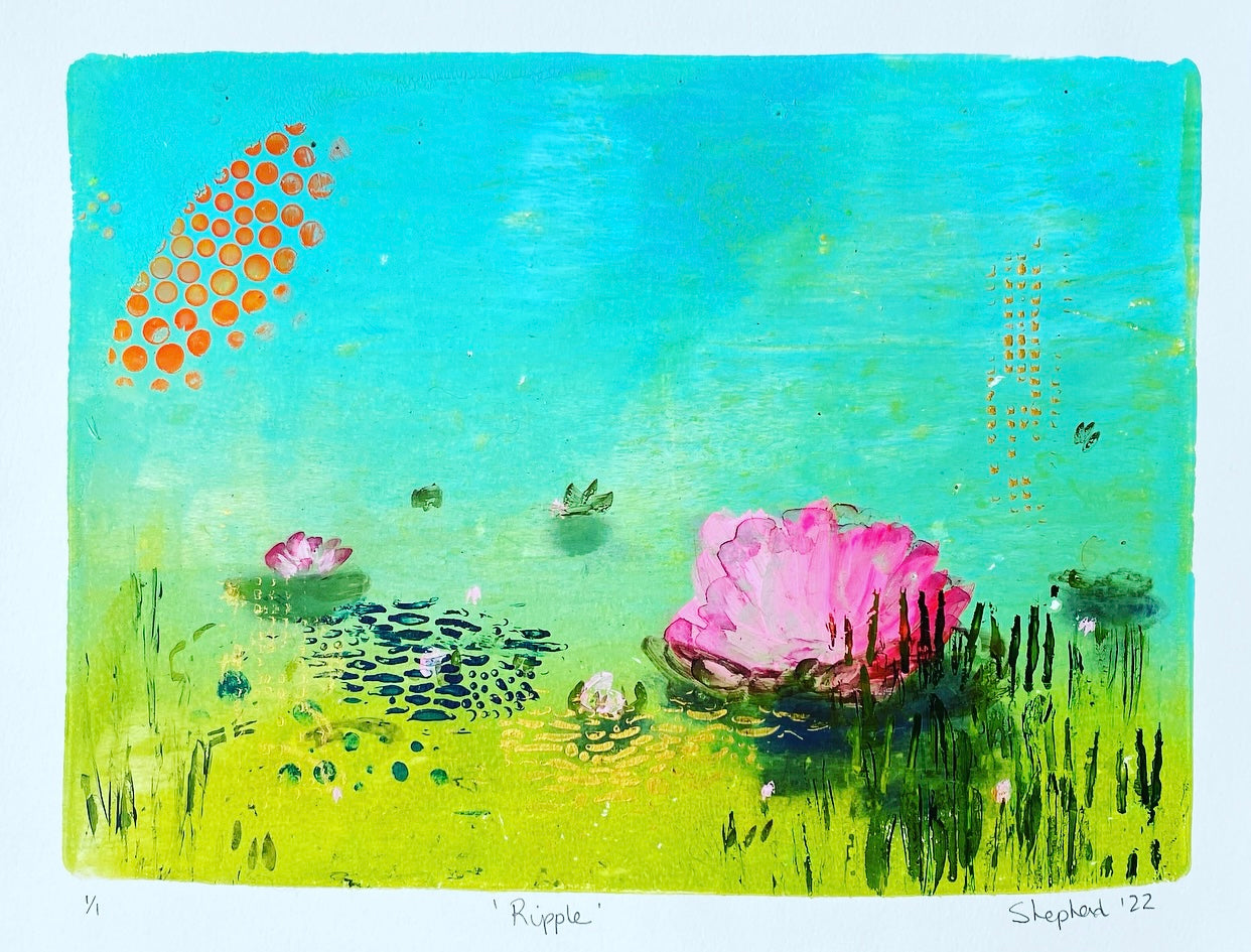 Water Lily (lotus) Painting: Ripple