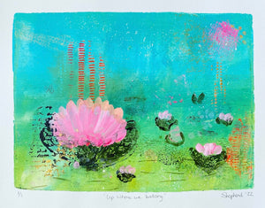 Water Lily (lotus) Painting: Up Where We Belong